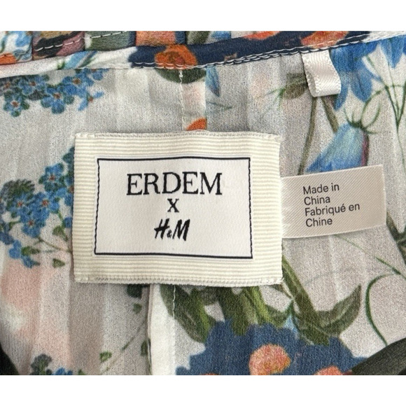 ERDEM x H&M Pleated A-Line Sleeveless Floral Top Victorian Romantic Coquette, 6 - Picture 8 of 9